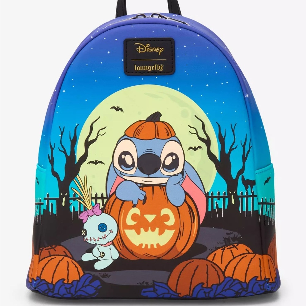 Loungefly‎ Disney Stitch Pumpkin Glow-In-The-Dark Mini Backpack Hot Topic